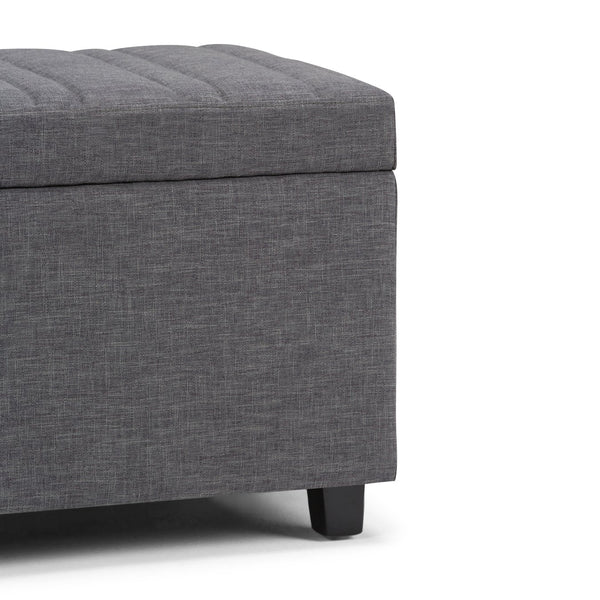 English Elm Darcy Storage Ottoman Bench - Stylish Slate Grey Upholstered Design With Hidden Storage & Comfort B136P159120
