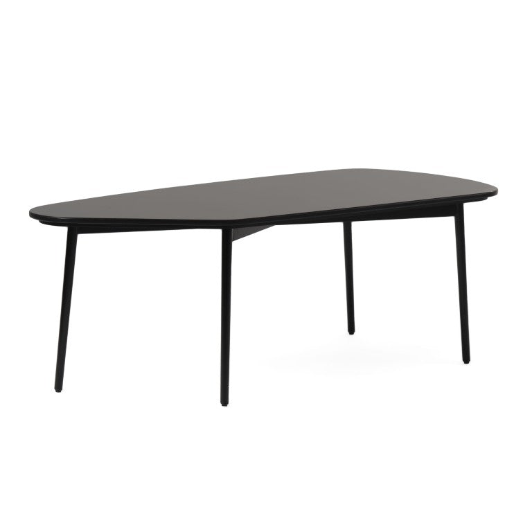 VIG Furniture Andros Black Marble Coffee Table With Matte Black Metal Base, 47" X 24" Sturdy Modern Centerpiece VGGMM-CT-1582-BLK-CT