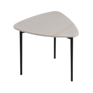 VIG Furniture Andros White Marble End Table With Black Metal Frame — Modern Compact Accent Table, 120 Lb Capacity VGGMM-ET-1582-WHT-ET