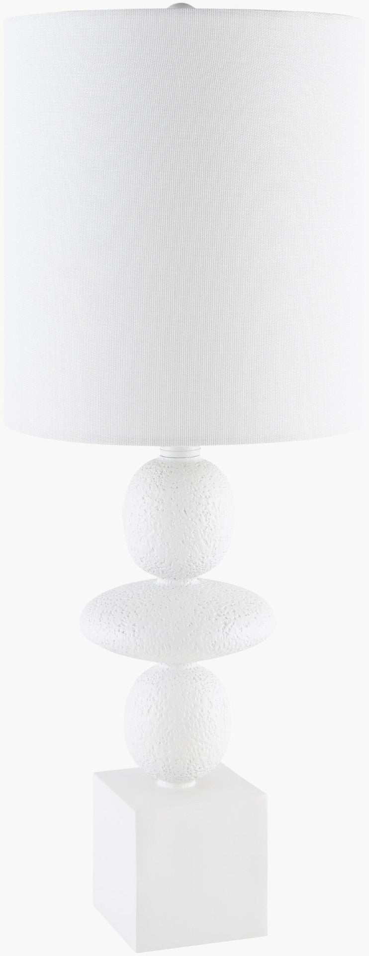 Livabliss Anie Resin Art Deco Table Lamp with Linen Shade for Warm Ambient Bedroom Glow ANE-002