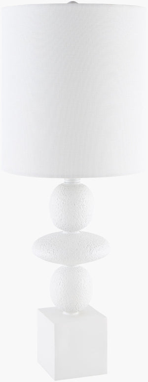 Livabliss Anie Resin Art Deco Table Lamp with Linen Shade for Warm Ambient Bedroom Glow ANE-002