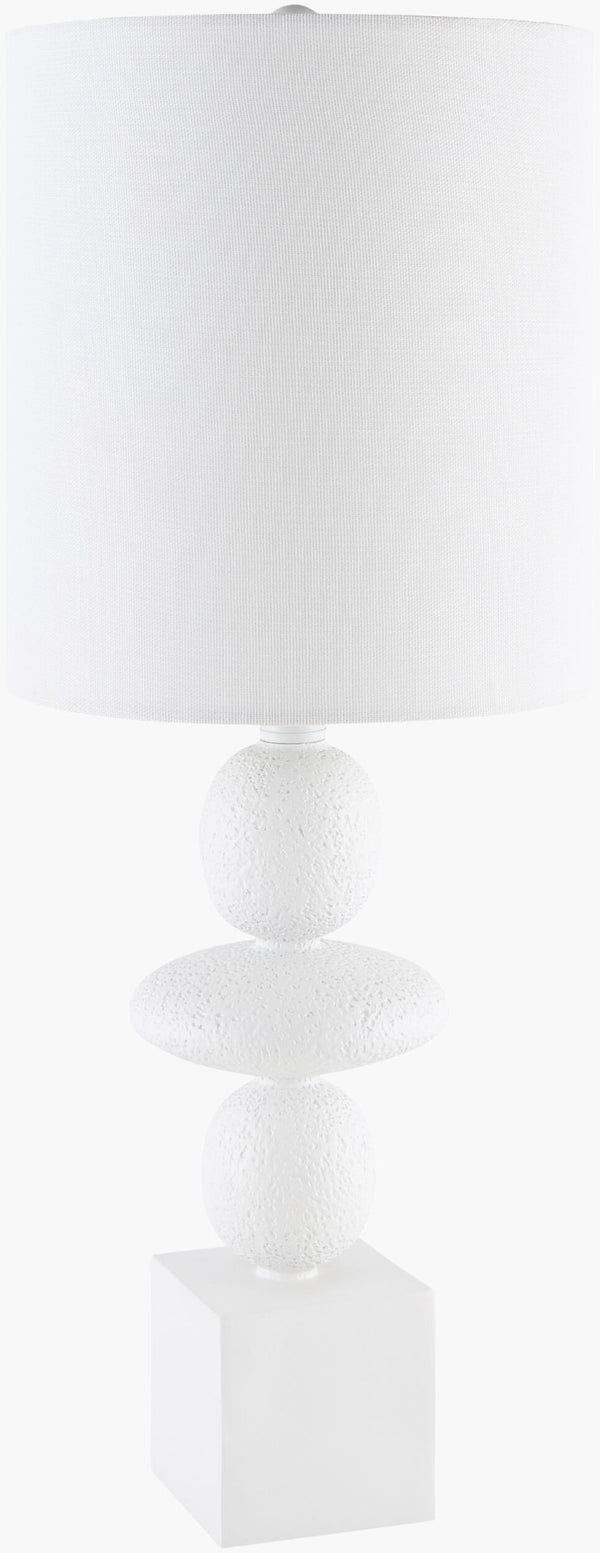 Livabliss Anie Resin Art Deco Table Lamp with Linen Shade for Warm Ambient Bedroom Glow ANE-002