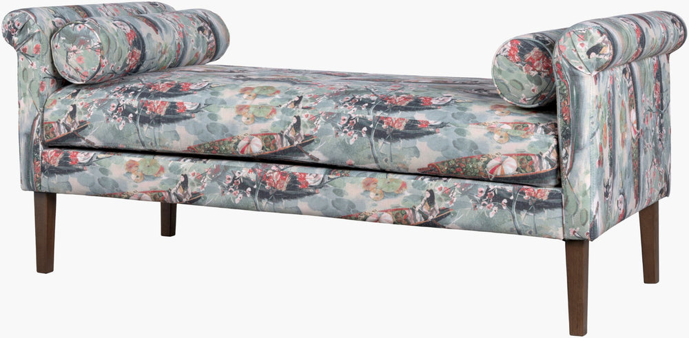 Surya Aneesa Wide Upholstered Entryway Bench with Clean Lines for Bedroom or Hallway Use ANES003-256026