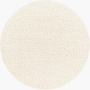 Livabliss Angora Plush Polyester Accent Rug for Modern Minimalist Entryway or Bedroom Decor Cream 6'7" x 6'7" ANG2304-67RD