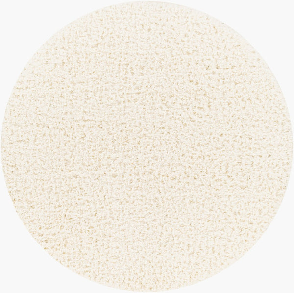 Livabliss Angora Plush Polyester Accent Rug for Modern Minimalist Entryway or Bedroom Decor Cream 6'7" x 6'7" ANG2304-67RD