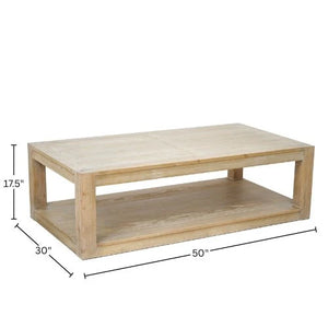 Origins Angelo Solid Pine Coffee Table with Open Shelf Ready to Use in Any Living Room 4545-61
