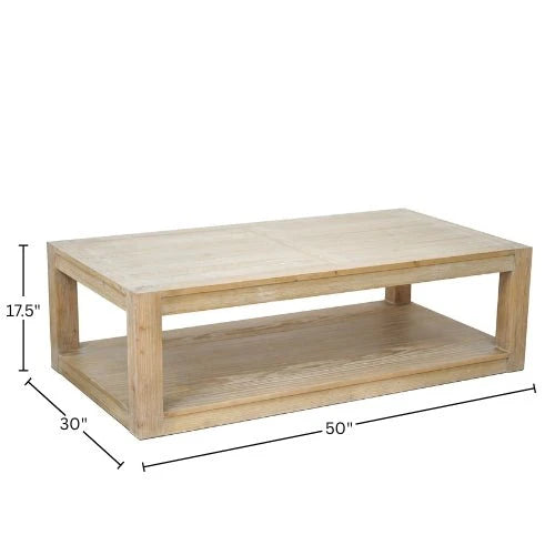 Origins Angelo Solid Pine Coffee Table with Open Shelf Ready to Use in Any Living Room 4545-61