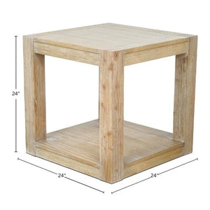 Origins Angelo Pine Wood Open Cube End Table Ready to Use Farmhouse Style Living Room Accent 4545-62