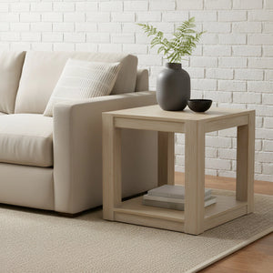 Origins Angelo Pine Wood Open Cube End Table Ready to Use Farmhouse Style Living Room Accent 4545-62