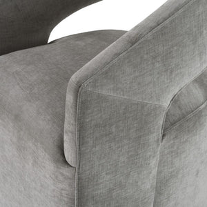 VIG Furniture Angie Cream Fabric Accent Chair With Art Deco Cutout Back, Foam Seat, Caster Legs, No Assembly Required Grey Dining Chair VGKK-KF-Y1230-GRY