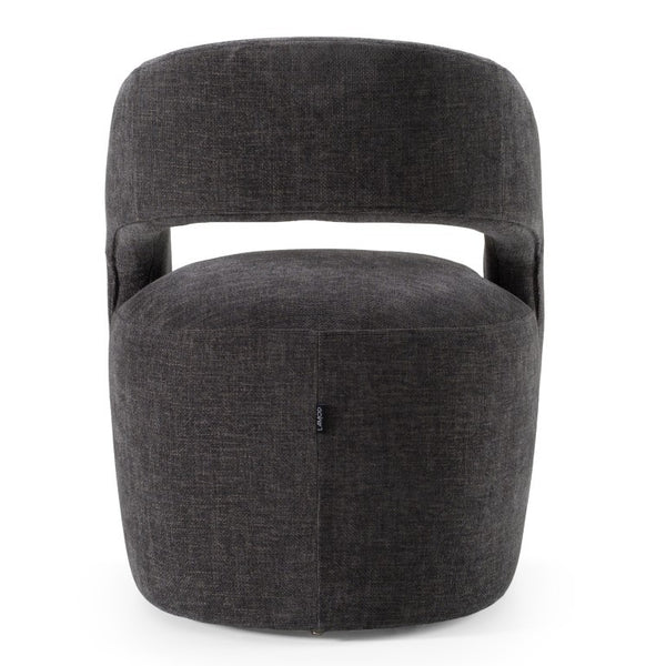 VIG Furniture Angie Cream Fabric Accent Chair With Art Deco Cutout Back, Foam Seat, Caster Legs, No Assembly Required Dark Grey Dining Chair VGKK-KF-Y1230-DKGRY
