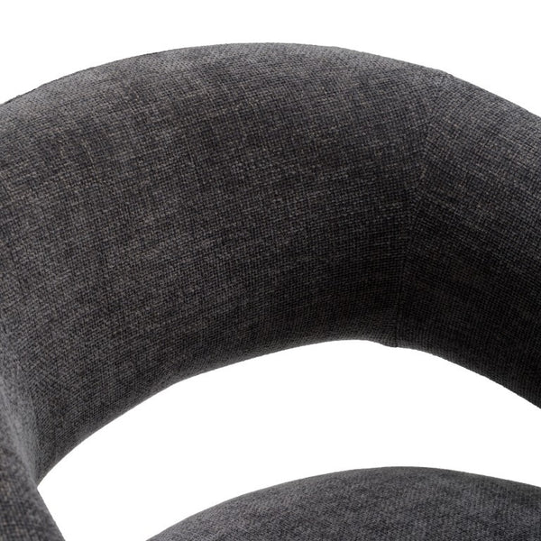 VIG Furniture Angie Cream Fabric Accent Chair With Art Deco Cutout Back, Foam Seat, Caster Legs, No Assembly Required Dark Grey Dining Chair VGKK-KF-Y1230-DKGRY