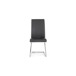 VIG Furniture Angora Grey Leatherette Dining Chairs Set Of 2 With Chrome Frame, Padded Comfort For Small Spaces VGHR3168-GRY