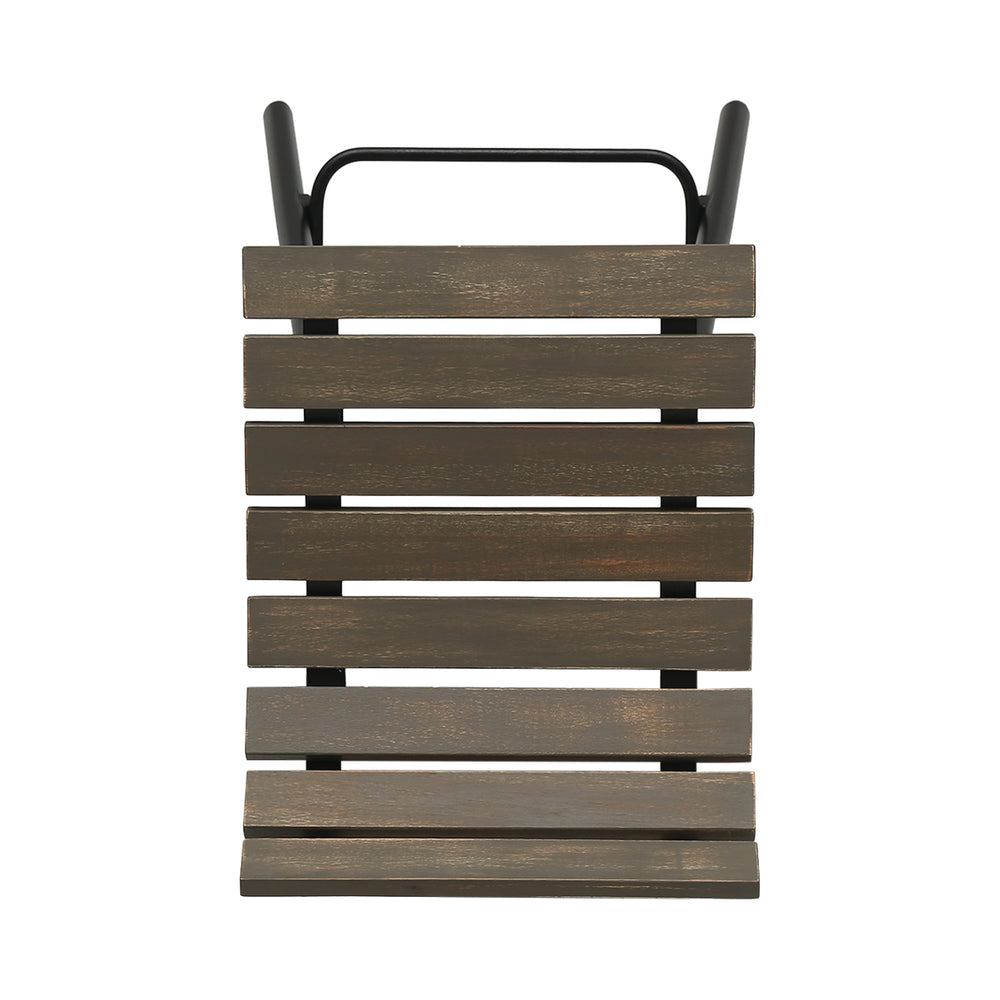 English Elm Christopher Knight Home® - NORDIC Camron 35" Wooden Barstool Set of 2 – Gray Acacia Seat with Black Iron Legs, Industrial Elegance 65564.00GRY