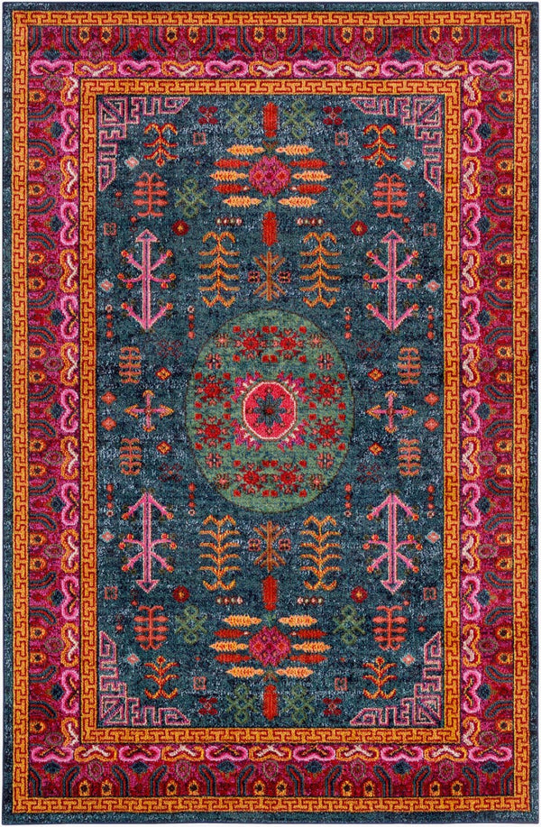 Livabliss Anika Traditional Pattern Low Pile Polypropylene Area Rug for Entryways and Bedrooms Teal, Aqua 2' x 2'11" ANI1005-23