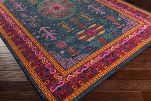 Livabliss Anika Traditional Pattern Low Pile Polypropylene Area Rug for Entryways and Bedrooms Teal, Aqua 2' x 2'11" ANI1005-23