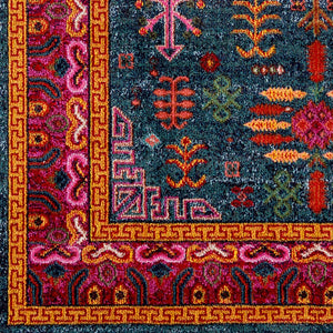Livabliss Anika Traditional Pattern Low Pile Polypropylene Area Rug for Entryways and Bedrooms Teal, Aqua 2' x 2'11" ANI1005-23
