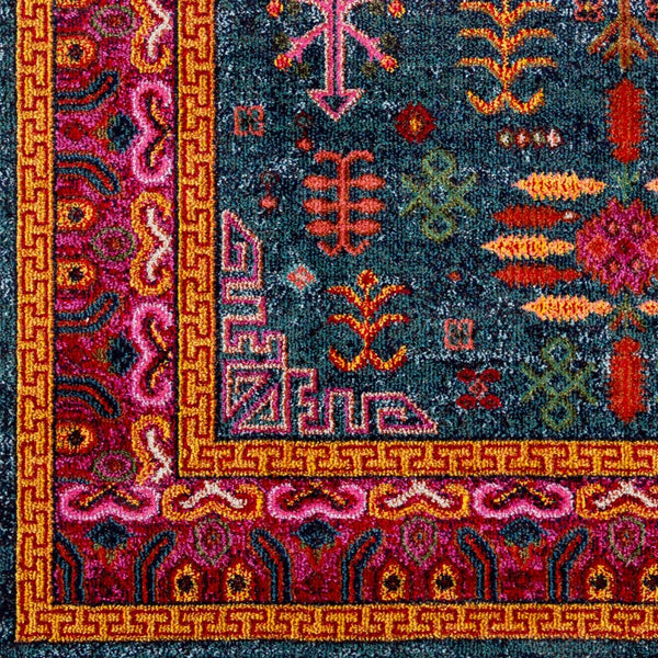 Livabliss Anika Traditional Pattern Low Pile Polypropylene Area Rug for Entryways and Bedrooms Teal, Aqua 2' x 2'11" ANI1005-23