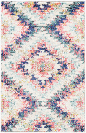 Livabliss Anika Southwestern Polypropylene Woven Rug for Entryways and High Traffic Floors White, Light Be 2' x 2'11" ANI1027-23