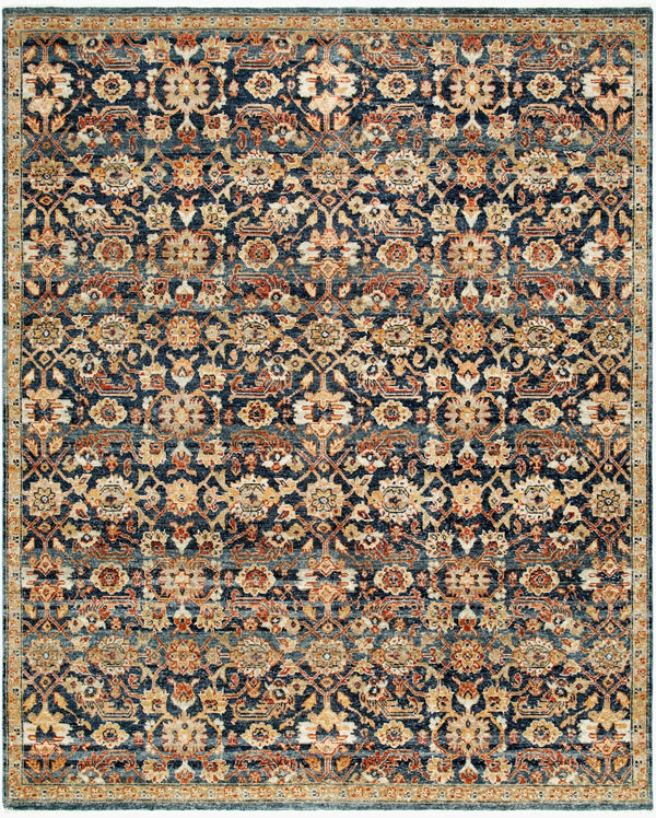 Surya Anelka 2' X 3' Handmade Wool Rug – Elegant, Low Pile Design With Unique Fringe For Cozy Spaces Navy Wool Ank2307-23