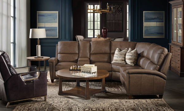 Hooker Furniture Julian Power Reclining Sectional Top-grain Leather Six-seat Living Room Set SS831-6PC3-088