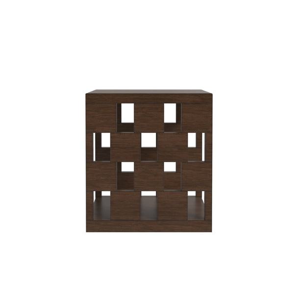 A.R.T. Furniture Verge Modern Walnut End Table with Geometric Design & Storage Shelf for Living Room Elegance 337303-1960