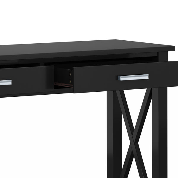 English Elm Kitchener Console Sofa Table - Stylish Black Storage With X-Design Accents For Modern Spaces B136P158766
