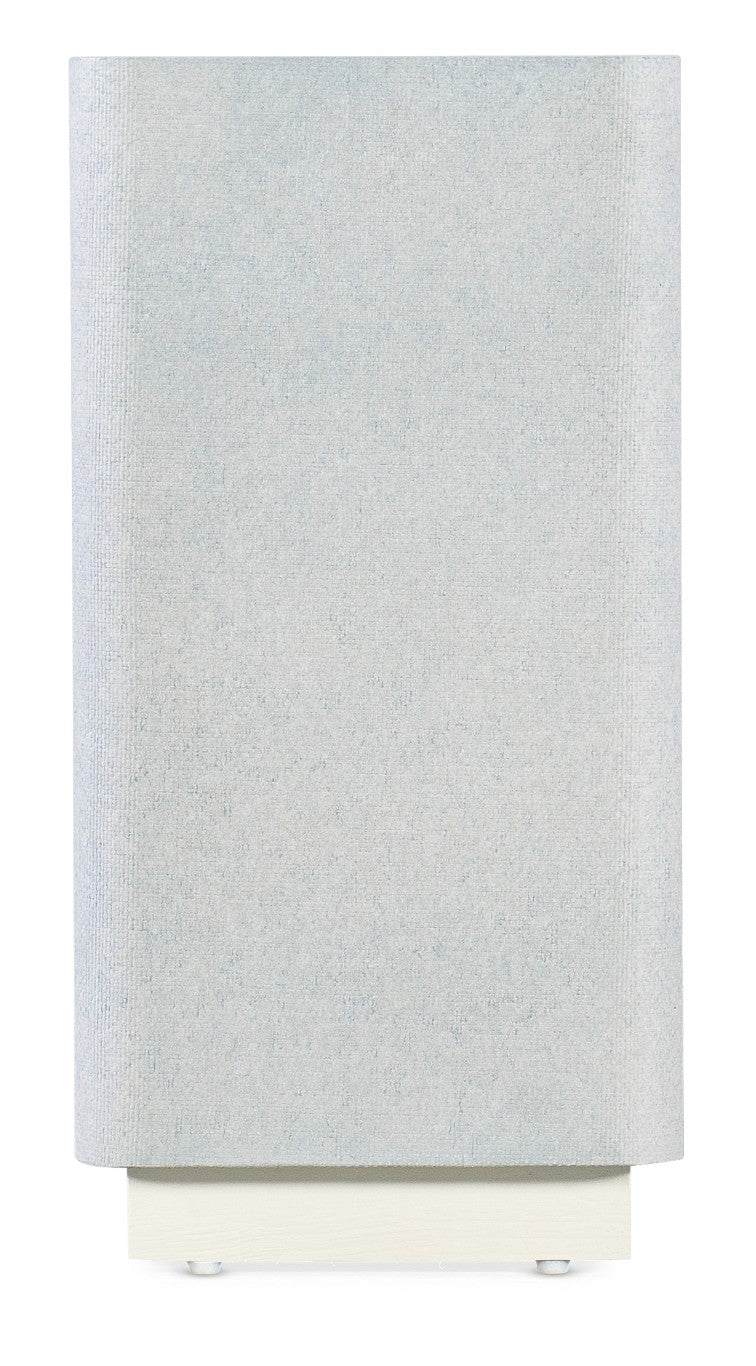 Hooker Furniture Melange Coastal Atlantis Accent Table — Compact Raffia-Wrapped End Table With White Glass Top, Spa Tones 628-80453-02