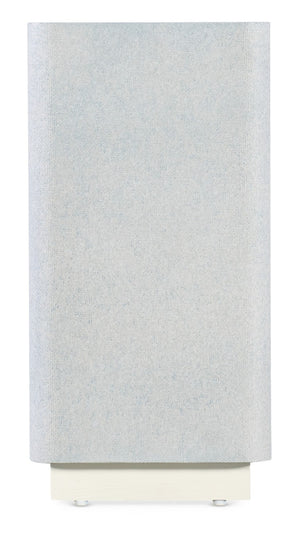 Hooker Furniture Melange Coastal Atlantis Accent Table — Compact Raffia-Wrapped End Table With White Glass Top, Spa Tones 628-80453-02