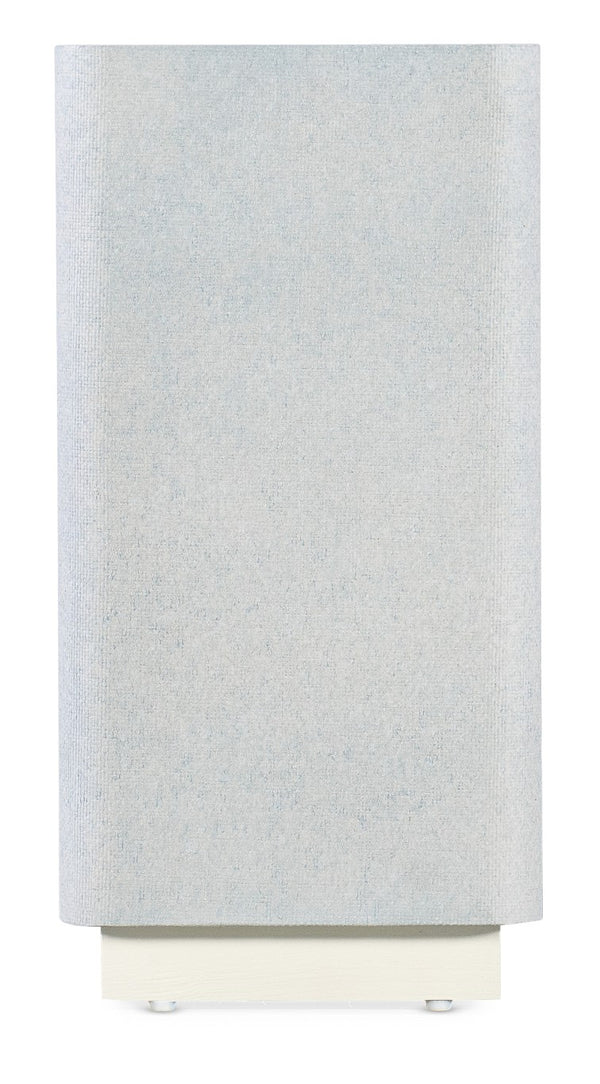 Hooker Furniture Melange Coastal Atlantis Accent Table — Compact Raffia-Wrapped End Table With White Glass Top, Spa Tones 628-80453-02