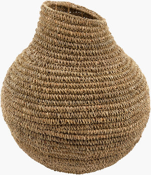 Surya Anouk Handcrafted Woven Basket Vase Bohemian Sculptural Accent for Console or Floor 14"H x 12"W x 12"D ANOU002-141212