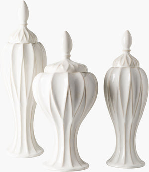 Livabliss Answorth Ceramic Bottle Jar Vase Set of Three Outdoor Patio Porch Accent Pieces ANS001-SET