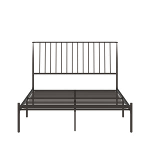 Homelegance By Top-Line Dante Metal Platform Bed with Curved Metal Headboard Dark Bronze Metal