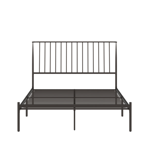Homelegance By Top-Line Dante Metal Platform Bed with Curved Metal Headboard Dark Bronze Metal