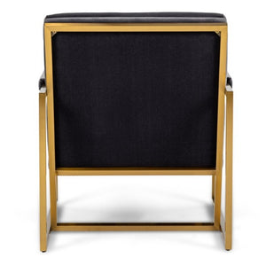 VIG Furniture Anton Modern Grey Velvet Accent Chair With Brass Frame, Corduroy Texture, 450Lb Capacity, Luxe Comfort VGMY-2749-GRY