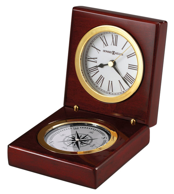 Hekman Furniture 645730 Elegant Pursuit Table Clock - Nautical Design With Rosewood Finish & Quartz Movement For Home Rosewood Pursuit Tabletop Clock 645730