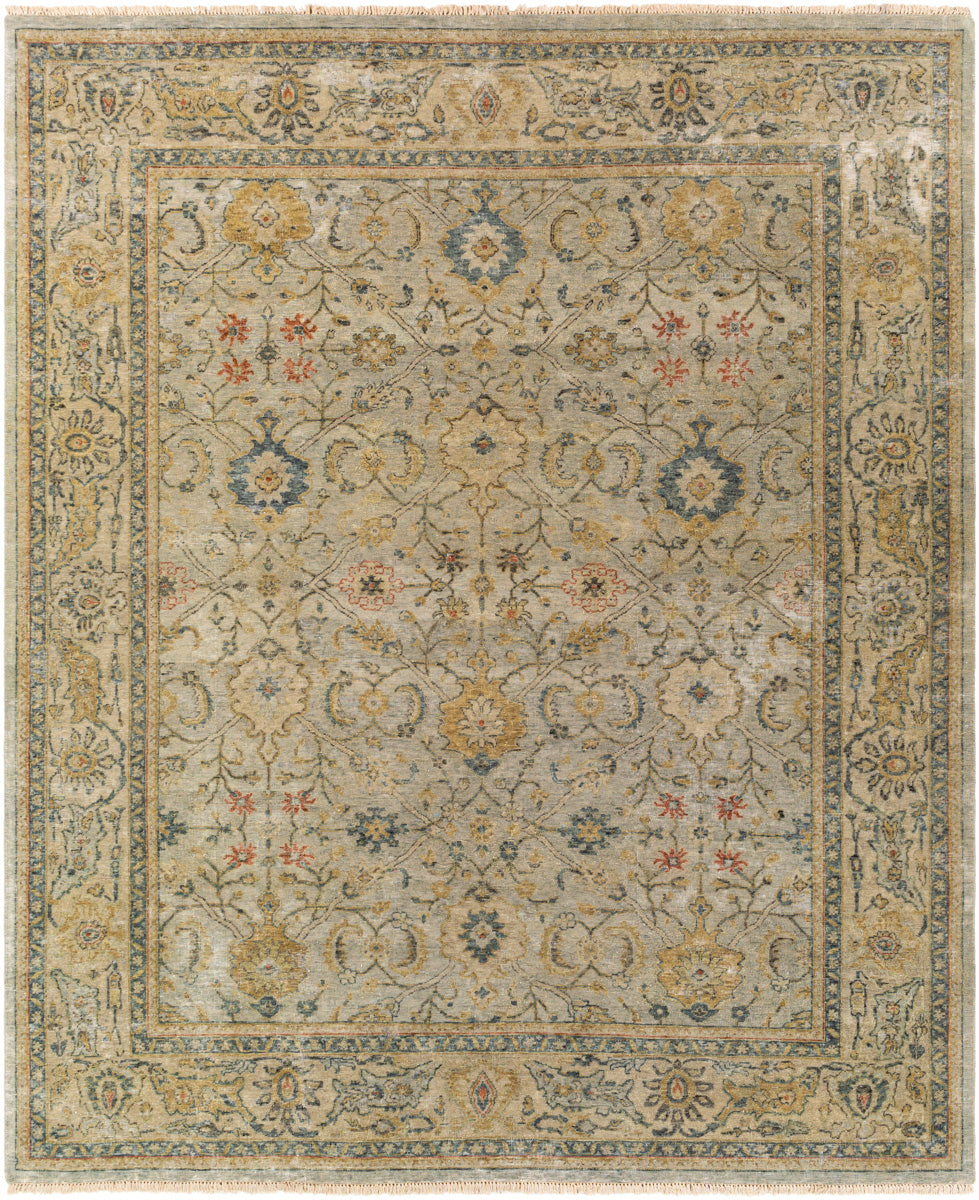 Anatolia ANY-2300 8' x 10' Handmade Rug ANY2300-810  Medium Green, Olive, Tan, Rust Surya