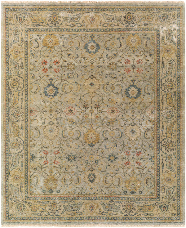 Anatolia ANY-2300 8' x 10' Handmade Rug ANY2300-810  Medium Green, Olive, Tan, Rust Surya