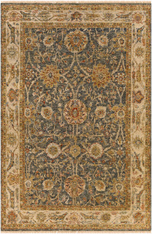 Surya Anatolia 10' X 14' Luxurious Handmade Wool Rug - Timeless Elegance With Unique Fringe Detail! Medium Green Wool Any2301-1014