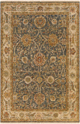 Surya Anatolia 10' X 14' Luxurious Handmade Wool Rug - Timeless Elegance With Unique Fringe Detail! Medium Green Wool Any2301-1014