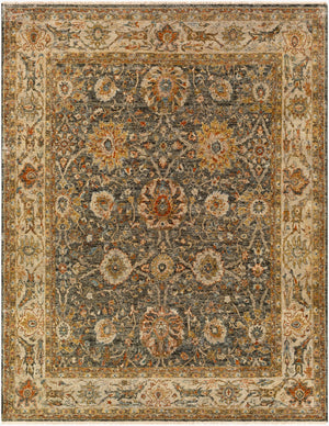 Surya Anatolia 10' X 14' Luxurious Handmade Wool Rug - Timeless Elegance With Unique Fringe Detail! Medium Green Wool Any2301-810