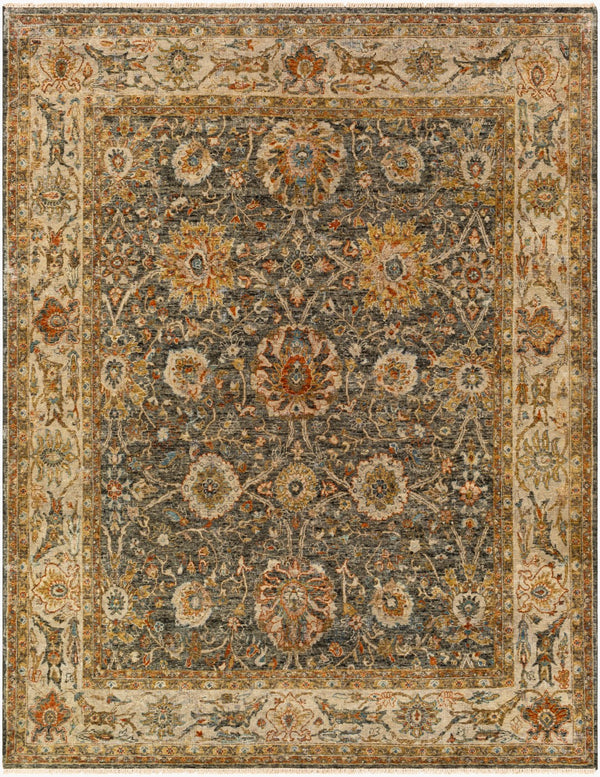 Surya Anatolia 10' X 14' Luxurious Handmade Wool Rug - Timeless Elegance With Unique Fringe Detail! Medium Green Wool Any2301-810