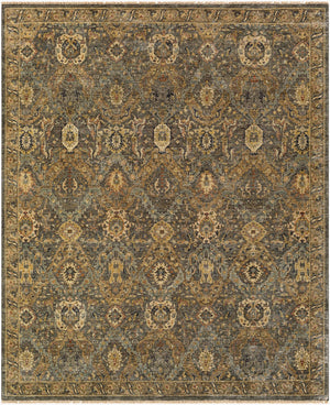 Surya Anatolia 10' X 14' Luxurious Handmade Wool Rug - Timeless Elegance With Unique Fringe Detail! Medium Green Wool Any2302-1014
