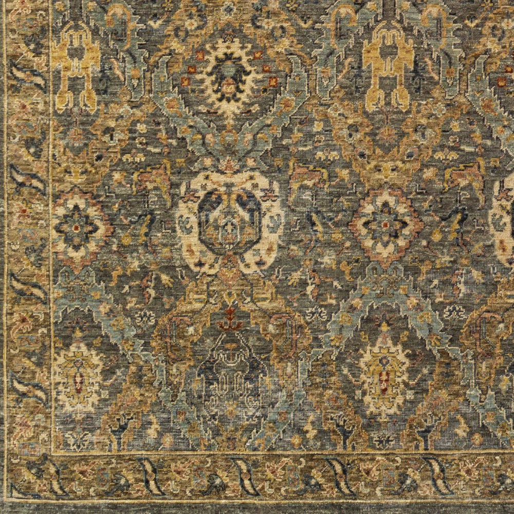 Surya Anatolia 10' X 14' Luxurious Handmade Wool Rug - Timeless Elegance With Unique Fringe Detail! Medium Green Wool Any2302-1014