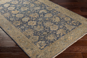 Surya Anatolia 10' X 14' Luxurious Handmade Wool Rug - Timeless Elegance With Unique Fringe Detail! Black Wool Any2304-1215