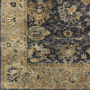 Surya Anatolia 10' X 14' Luxurious Handmade Wool Rug - Timeless Elegance With Unique Fringe Detail! Black Wool Any2304-1215