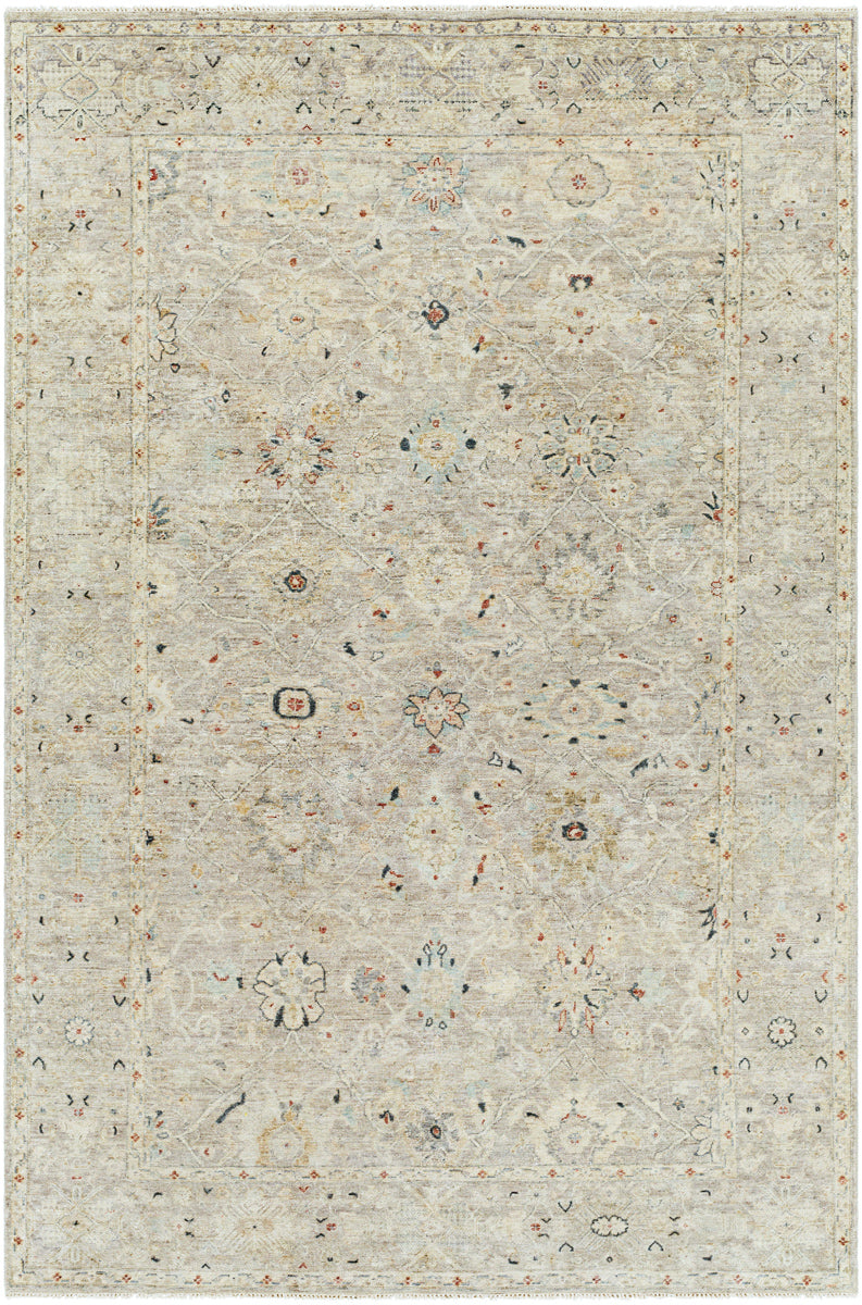 Anatolia ANY-2306 6' x 9' Handmade Rug ANY2306-69  Dark Blue, Ice Blue, Rust, Taupe, Charcoal, Light Sage Surya