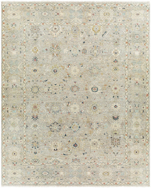 Anatolia ANY-2306 8' x 10' Handmade Rug ANY2306-810  Dark Blue, Ice Blue, Rust, Taupe, Charcoal, Light Sage Surya