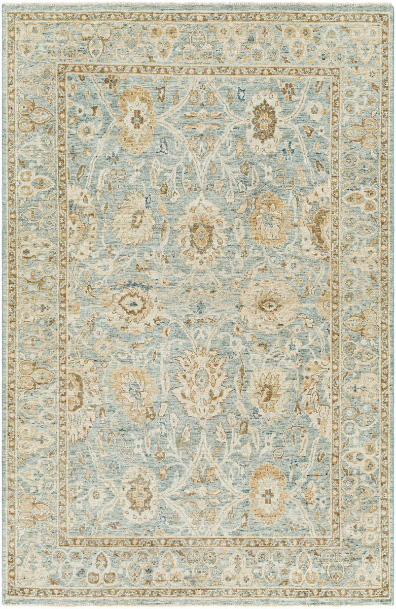 Anatolia ANY-2307 6' x 9' Handmade Rug ANY2307-69  Light Sage, Dark Brown, Light Olive, Light Beige Surya