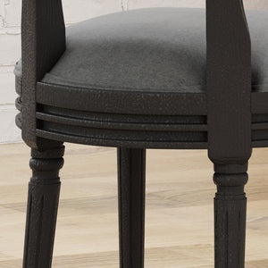 English Elm Christopher Knight Home® - ROUND Round Back Chair Set with French Country Fabric, Floral & Chevron Accents, Rubberwood Legs Dark Gray 62529.00DGRY
